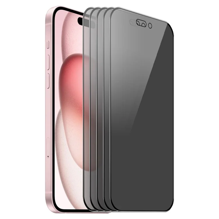 ENKAY PRINCE HAT 5 шт. для iPhone 15 Full Screen Protector Anti-Spy Black Edge Anti-explosion Film