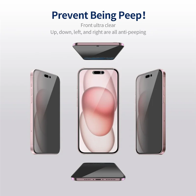 ENKAY HAT PRINCE 5Pcs For iPhone 15 Plus Film Anti-Spy Anti-fingerprint Screen Protector