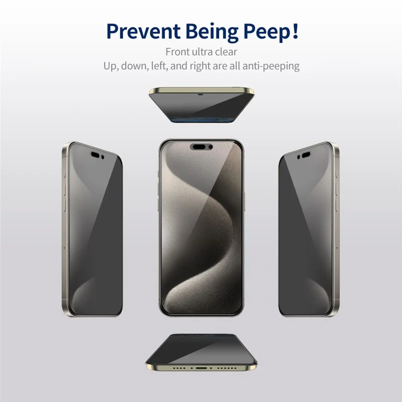 ENKAY HAT PRINCE Pour iPhone 15 Pro Protecteur d'écran anti-espion résistant aux rayures Film 9H