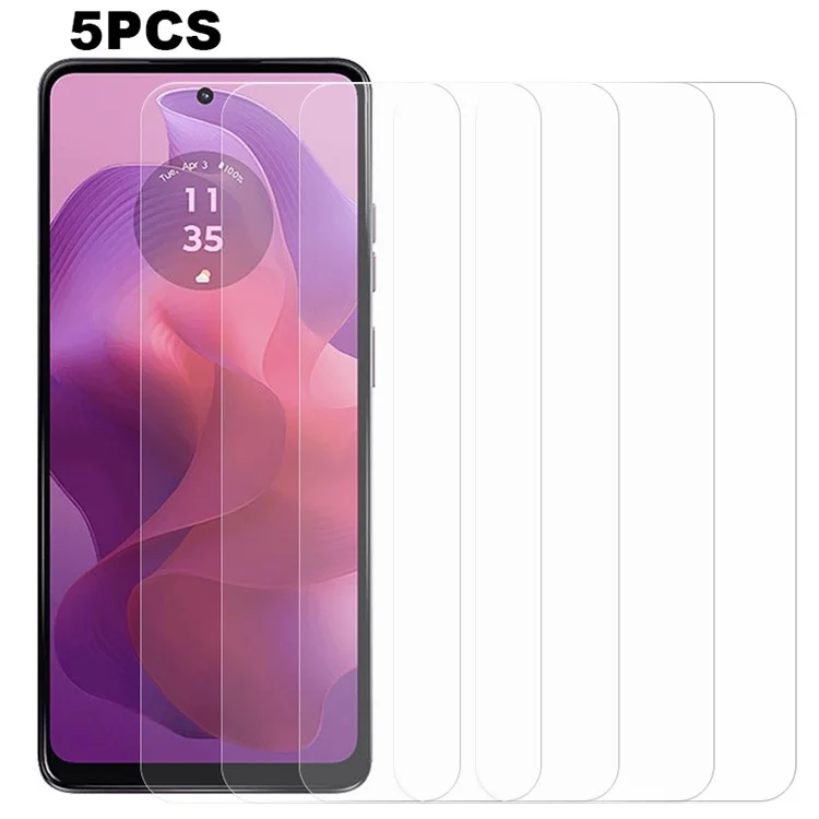 5PCS para Motorola Moto E14 4G / G04 4G / G04s 4G / G24 4G Protector de pantalla de vidrio templado 2.5D 0.3mm Película antiexplosión