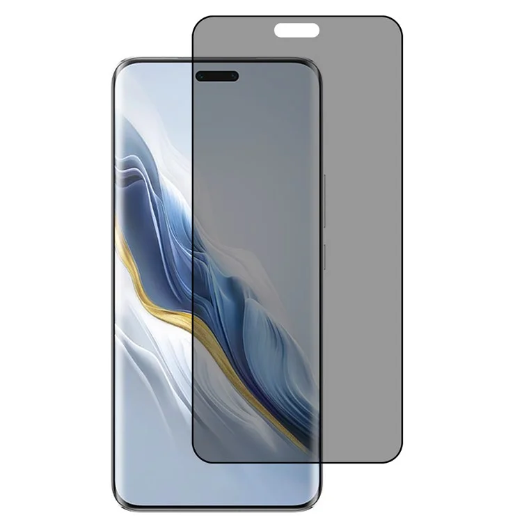 Für Die Ehre Magic6 Pro 5G Anti-Spy Tempered Glass Seide Druck 3D Gebogener Bildschirm Beschützer Seitenkleber