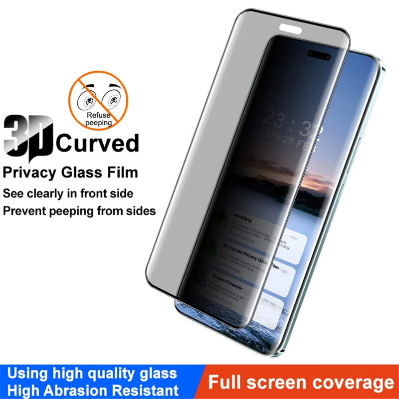 IMAK For Honor Magic6 Pro 5G / Magic6 Ultimate 5G Anti-Spy Full Screen Protector 3D Curved Film