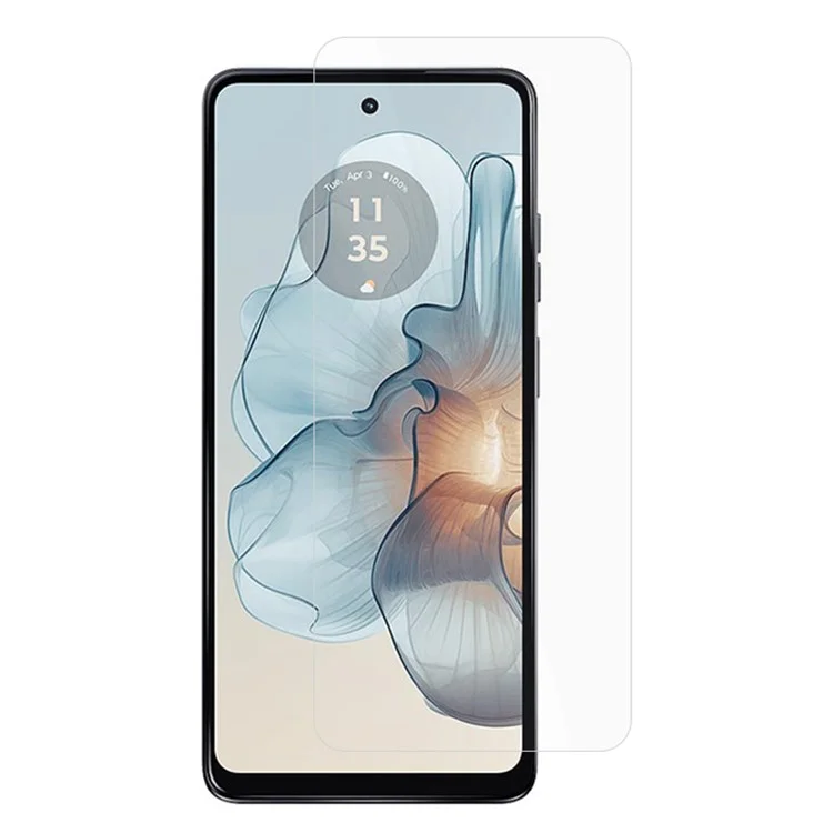 Para Motorola Moto G24 Potencia de 0.3 mm Protector de la Pantalla Del Borde Del Arco HD Película de Vidrio Templado Transparente