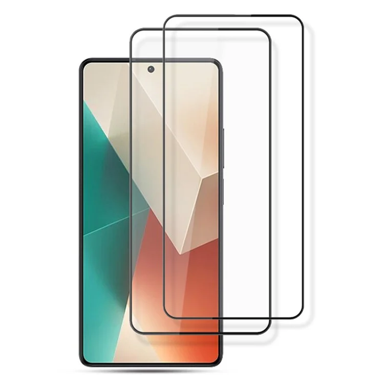 Amorus 2pcs Für Xiaomi Redmi Anmerkung 13 4G Filme Temperiertes Glas Schwarzer Randschutzschutzschutz