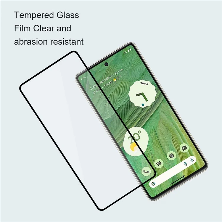 AMORUS 2Pcs For Google Pixel 8a Silk Printing Screen Protector Full Glue Tempered Glass Film - Black