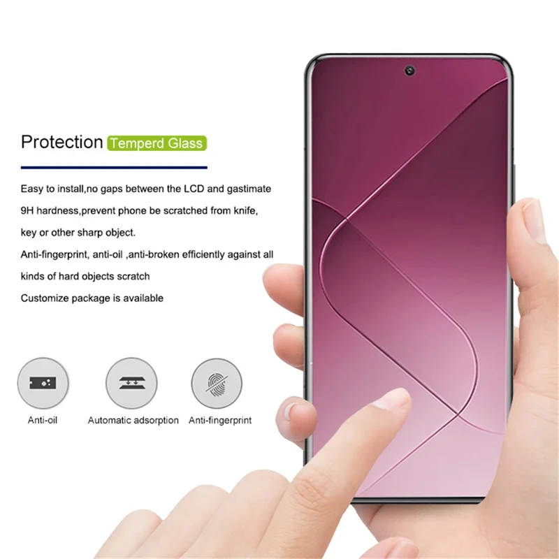 MOCOLO For Xiaomi 14 Ultra Screen Protector 3D Curved Film HD Clear Anti-Scratch - Black