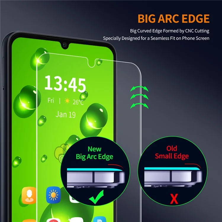 ENKAY HAT PRINCE Para Xiaomi Redmi A3 4G / Poco C61 4G Protetor de Tela de Vidro de Alumínio-Silício de Alta Resistência a Impactos