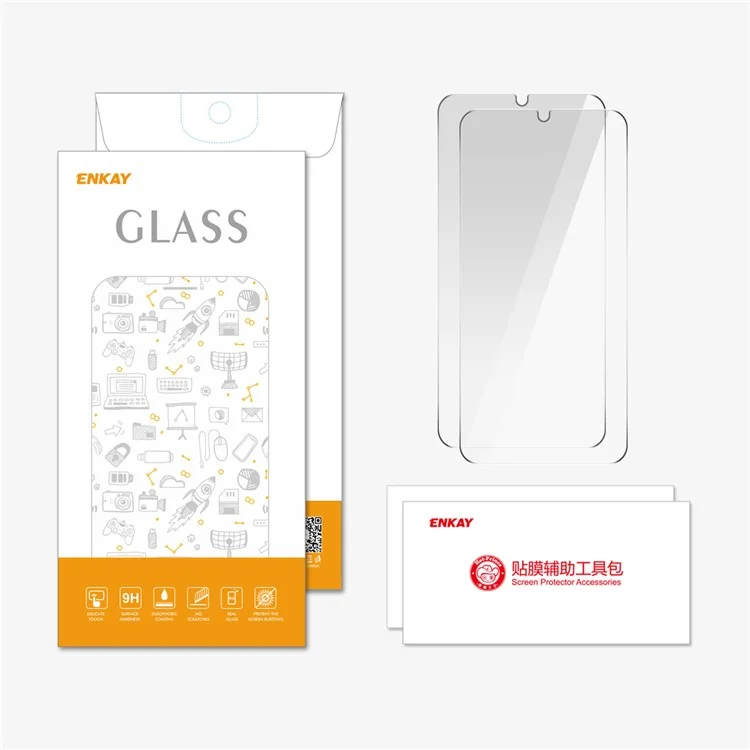 ENKAY HAT PRINCE 2Stück Für Xiaomi Redmi A3 4G / Poco C61 4G Vollkleber-Bildschirmschutz HD Klarer Bildschirmfilm