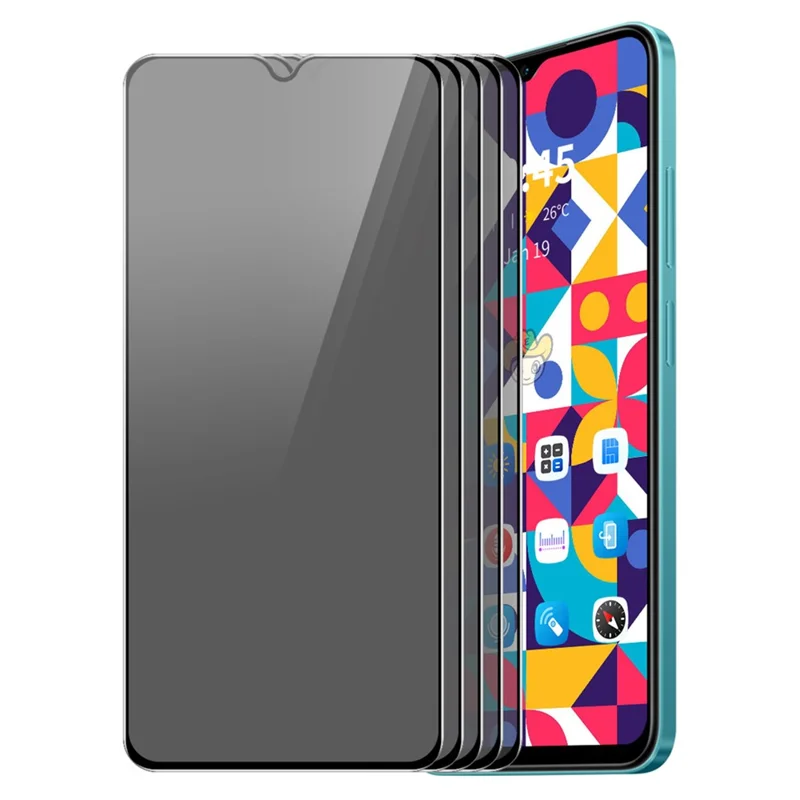 ENKAY HAT PRINCE 5Pezzi Per Xiaomi Redmi A3 4G / Poco C61 4G Anti-Spy Privacy Screen Protector Seta Stampa Film