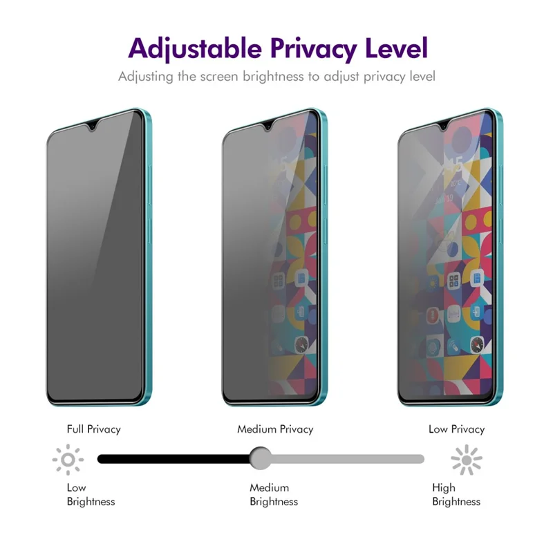 ENKAY HAT PRINCE 5Pezzi Per Xiaomi Redmi A3 4G / Poco C61 4G Anti-Spy Privacy Screen Protector Seta Stampa Film