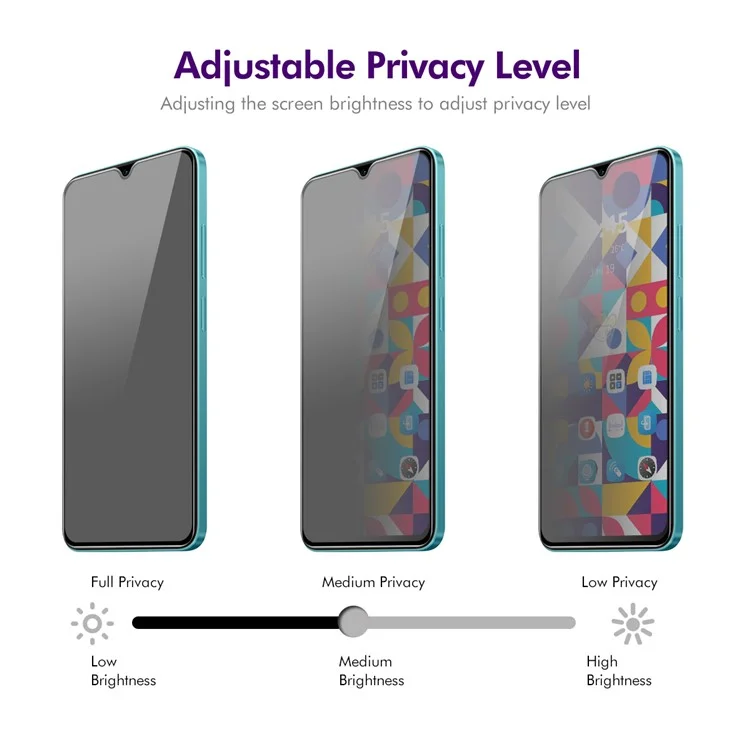 ENKAY HAT PRINCE For Xiaomi Redmi A3 4G / Poco C61 4G Tempered Glass Screen Protector Anti-Peep Full Cover Film
