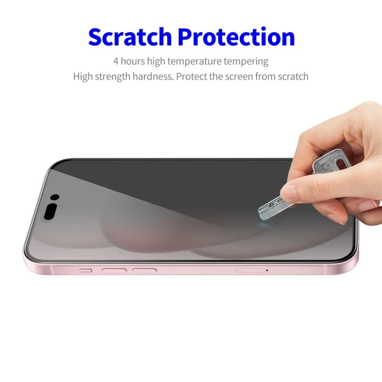 ENKAY HAT PRINCE For iPhone 14 Privacy Screen Protector Silk Printing Film with Easy Installation Kit Tray