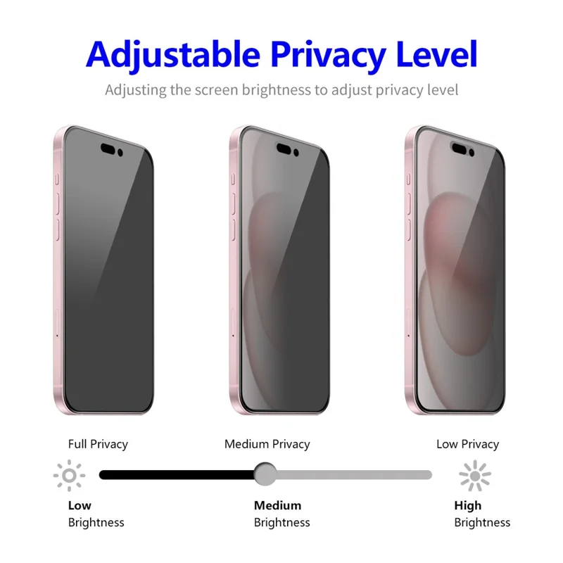 ENKAY HAT PRINCE Para iPhone 14 Pro Protector de pantalla anti-espía de cobertura completa Película de vidrio de alta aleación de aluminio-silicio
