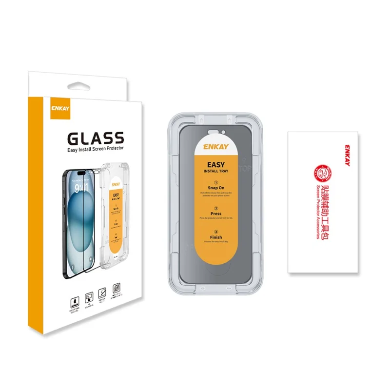 ENKAY HAT PRINCE Para iPhone 16 Plus / 15 Plus Protector de pantalla antiespiamiento Película protectora antihuellas