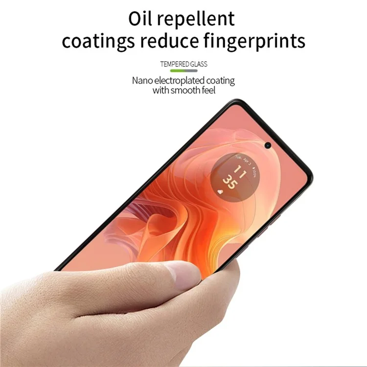 MOFI JK Tempered Glass Film Series-1 pour Motorola Moto E14 4G / G04 4G / G04s 4G / G24 4G Protecteur d'écran Full Glue HD Clear Full
