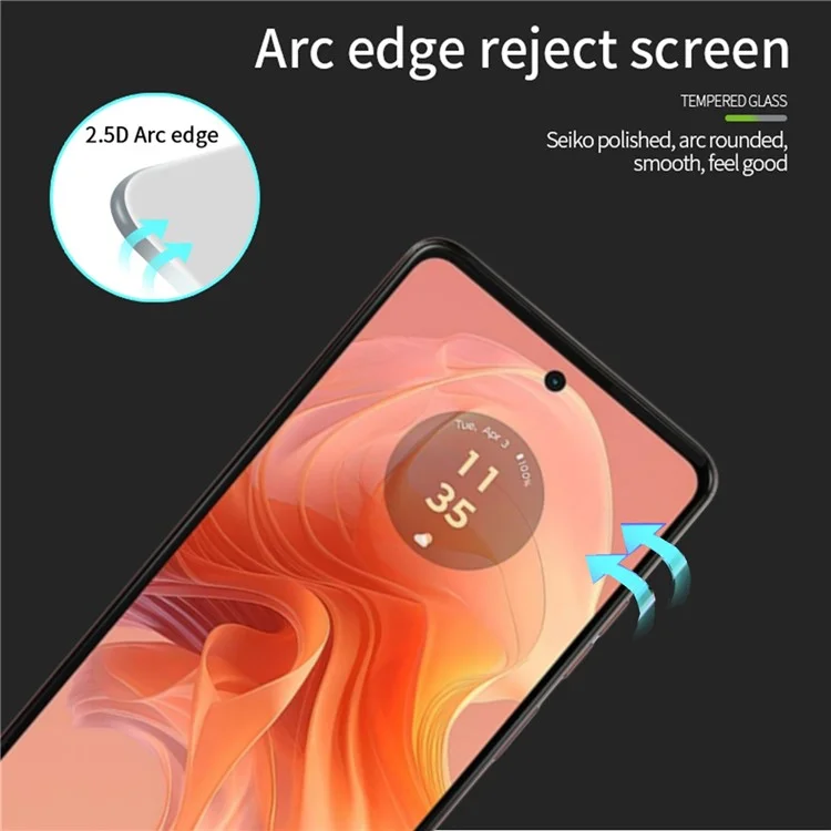 Mofi JK Tempered Glass Film Series-1 Para Motorola Moto G04 4G Glue Completo HD Clear de Pantalla Completa Protector