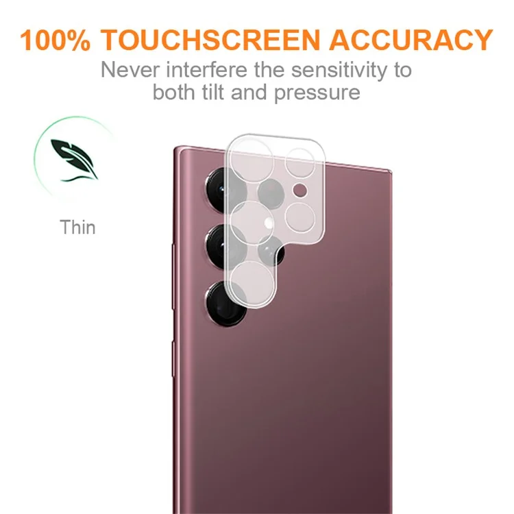 Amorus Pour Samsung Galaxy S24 Ultra Camera Lens Protector Silk Printing Lens Film - Transparent