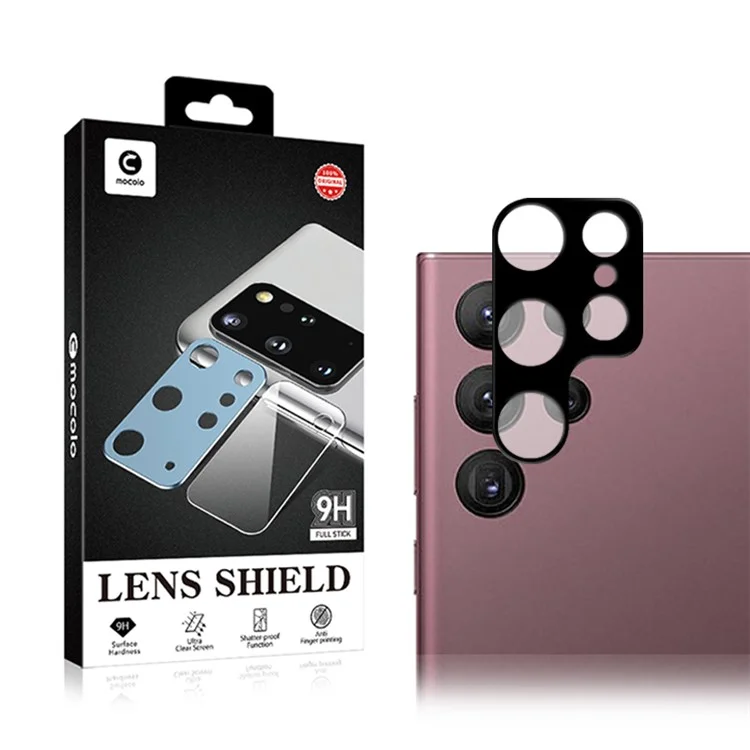 MOCOLO For Samsung Galaxy S24 Ultra Camera Lens Protector Tempered Glass Rear Lens Film - Black