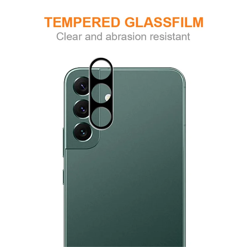 AMORUS For Samsung Galaxy S24+ Silk Printing Camera Lens Protector Tempered Glass Lens Film - Black