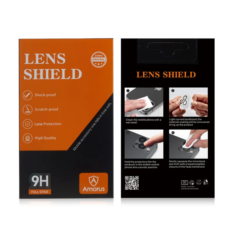 AMORUS For Samsung Galaxy S24+ Silk Printing Camera Lens Protector Tempered Glass Lens Film - Black