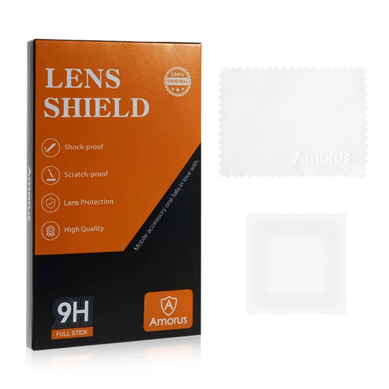 AMORUS For Samsung Galaxy S24+ Silk Printing Camera Lens Protector Tempered Glass Lens Film - Black