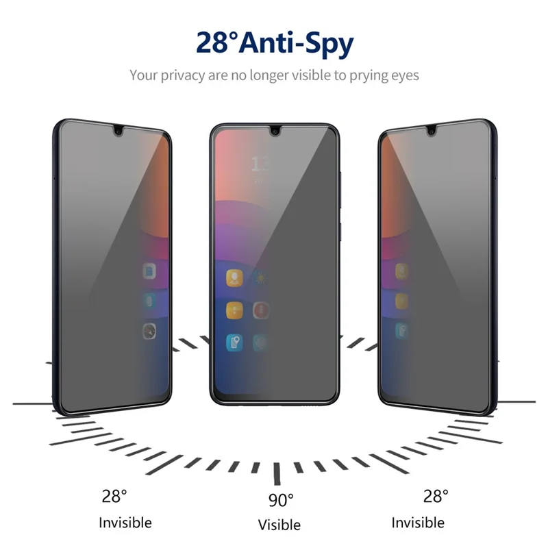ENKAY HAT PRINCE 5Pcs For Samsung Galaxy A05 4G / A05s 4G Anti-peep Screen Protector Silk Printing