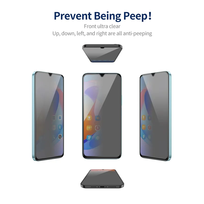 ENKAY HAT PRINCE 5Pcs Para Samsung Galaxy A24 4G (162.1 x 77.6 x 8.3mm) Protetor de tela com antiespionagem Full Screen