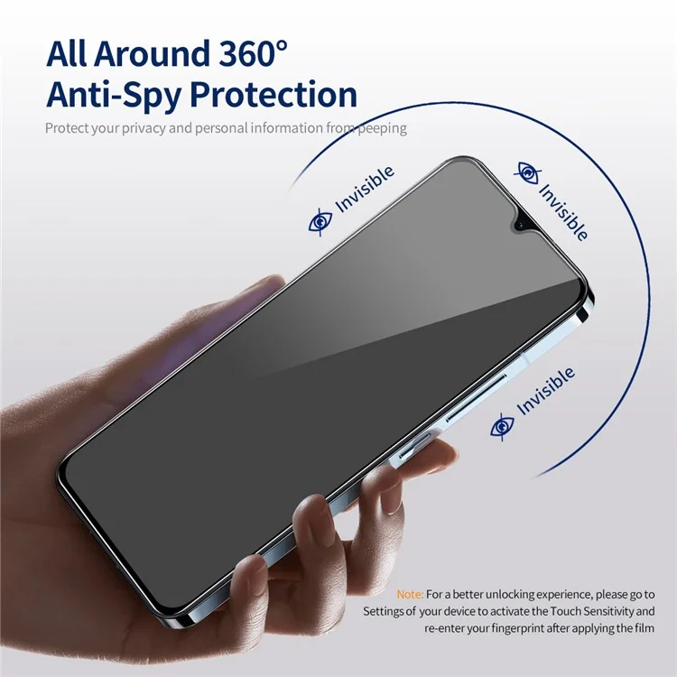 ENKAY HAT PRINCE 5Pcs Para Samsung Galaxy A24 4G (162.1 x 77.6 x 8.3mm) Protetor de tela com antiespionagem Full Screen