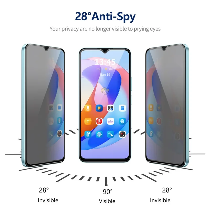 Enkay Hat Prince Per Samsung Galaxy A24 4G (162,1 x 77,6 x 8,3 Mm) Film Per lo Schermo di Stampa di Seta Anti-spy