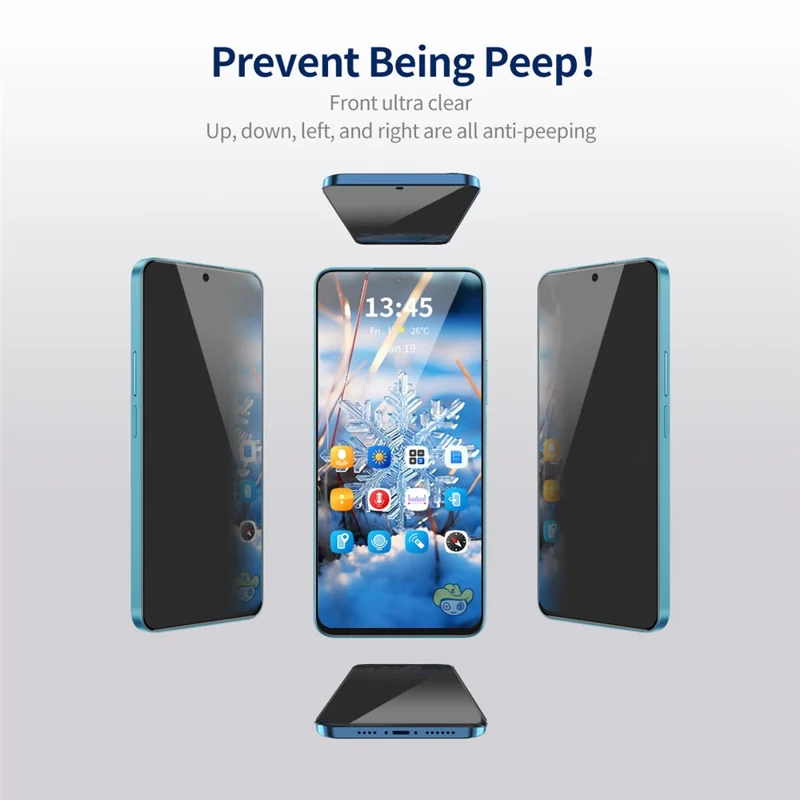 ENKAY HAT PRINCE Per Xiaomi 14 Anti-peep Screen Protector Seta Stampa Alto Alluminio-silicio Vetro Film