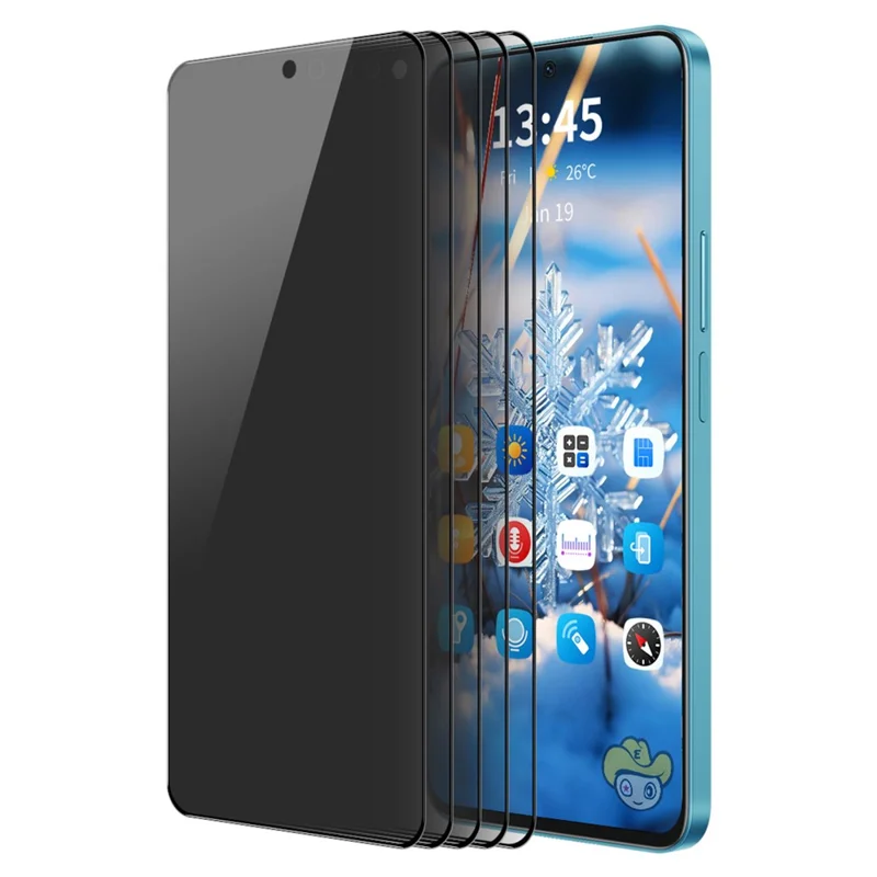 ENKAY HAT PRINCE 5Pcs For Xiaomi 14 Anti-spy Screen Protector Silk Printing Anti-explosion Film