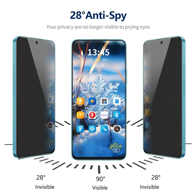 Enkay Hat Prince 5pcs Para Samsung Galaxy A35 5G / A55 5G Anti-Spy Protetor de Tela Impressão de Seda Filme Anti-explosão