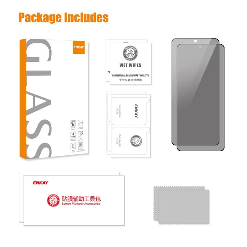ENKAY HAT PRINCE 2Pcs For Samsung Galaxy S23 FE Film Anti-Spy Silk Printing Screen Protector