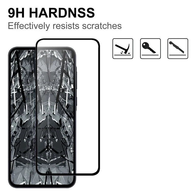 Per Samsung Galaxy A55 5G Full Glue Full Screen Protector Black Edge AGC Glass Screen Film
