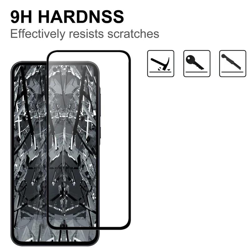 Para Samsung Galaxy S23 FE Protetor de Tela Completo AGC Glass Full Glue Borda Preta Filme
