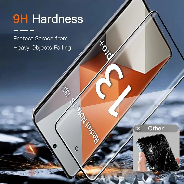 For Xiaomi Redmi Note 13 Pro+ 5G Full Screen Protector Side Glue 3D Curved Tempered Glass Film