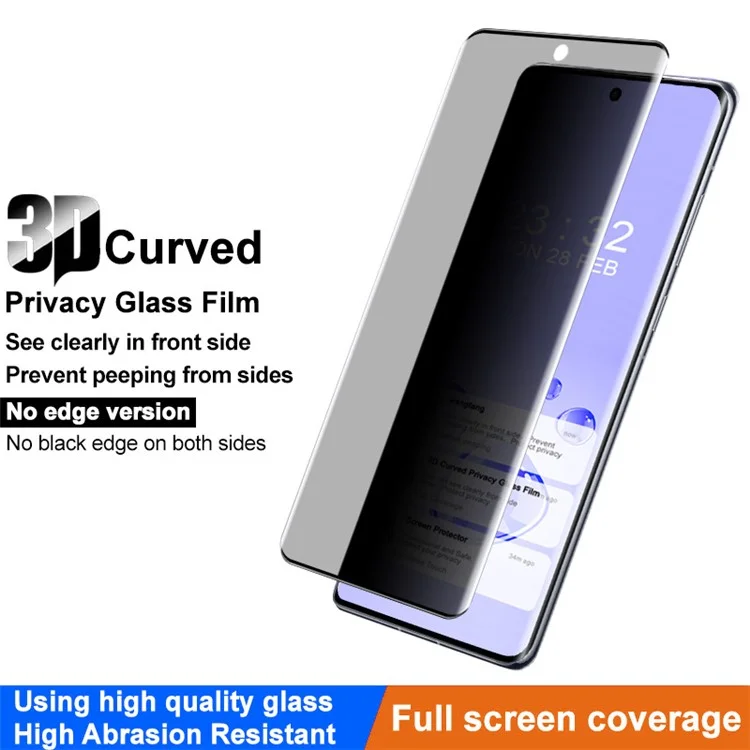 IMAK For Oppo Find X7 Ultra Anti-Spy Screen Protector Curved Tempered Glass Film