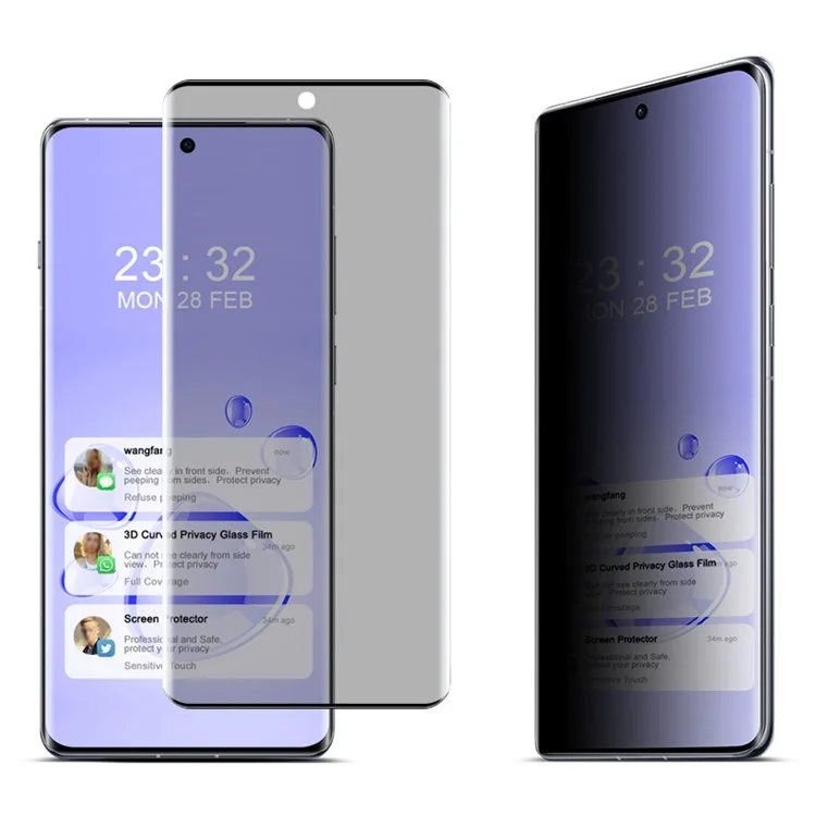 IMAK per Oppo Find X7 Ultra Protezione dello schermo anti-spia Vetro temperato curvo