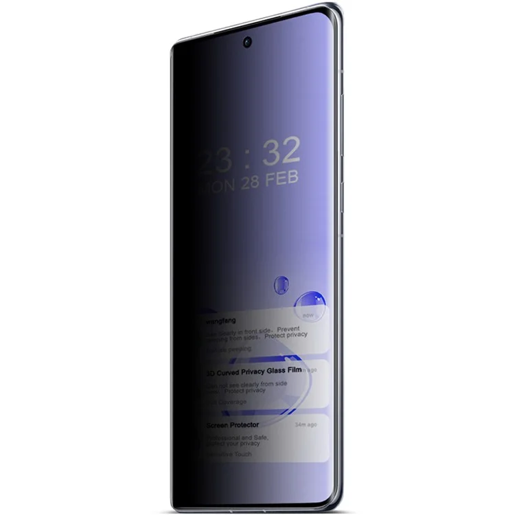 IMAK per Oppo Find X7 Ultra Protezione dello schermo anti-spia Vetro temperato curvo