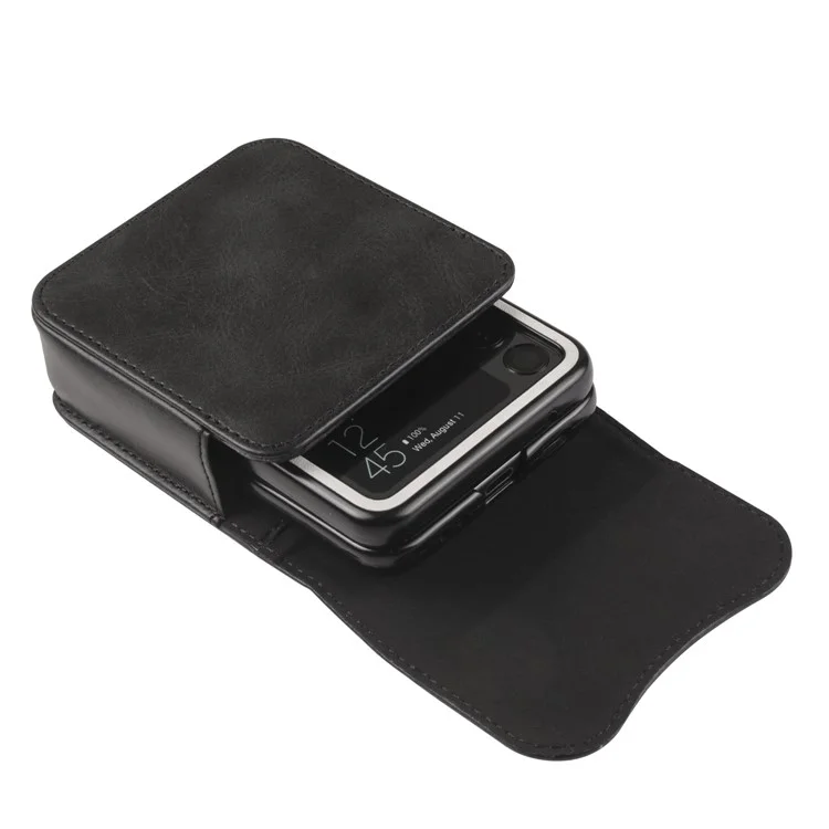 Phone Belt Bag for Universal Folding Cell Phones Magnetic Waist Pouch with Card Slots - Black