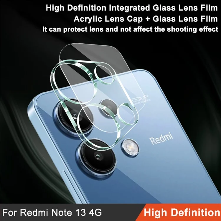 IMAK Pour Xiaomi Redmi Note 13 4G Came Camerie Protecteur Anti-scratch Film Integrated Film + Lens Cap