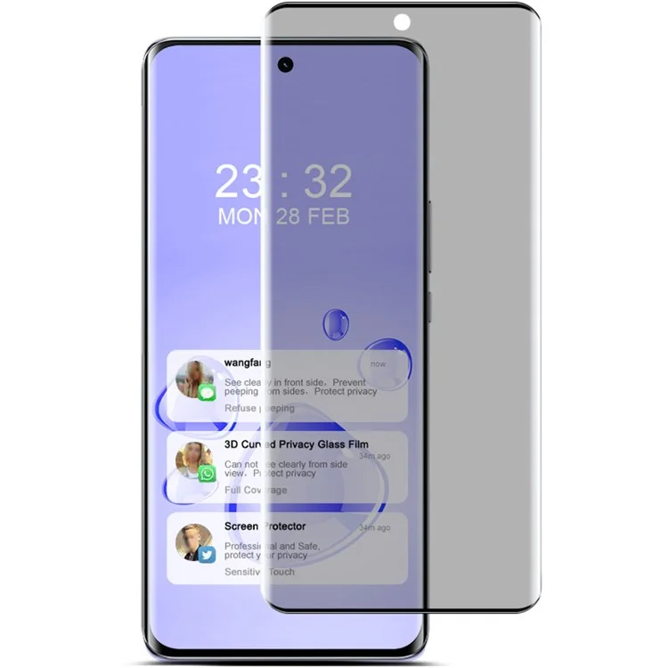 IMAK Für Honor X50 Pro 5G Temperierter Glasschriftenschutz Anti-Spy Burved Phone Screen Film