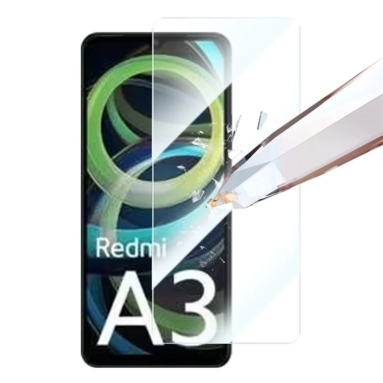 RURIHAI 10 Unidades Para Xiaomi Redmi A3+ Protetor de Tela Claro 9H Dureza Alto Filme de Vidro de Alumínio-Silício