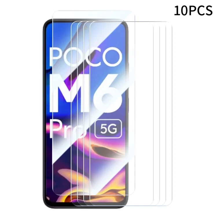 RURIHAI 10Pci Protezione Schermo per Xiaomi Poco M6 Pro 5G / Redmi 12 5G (Globale) Anti-Schegge Pellicola 2.5D