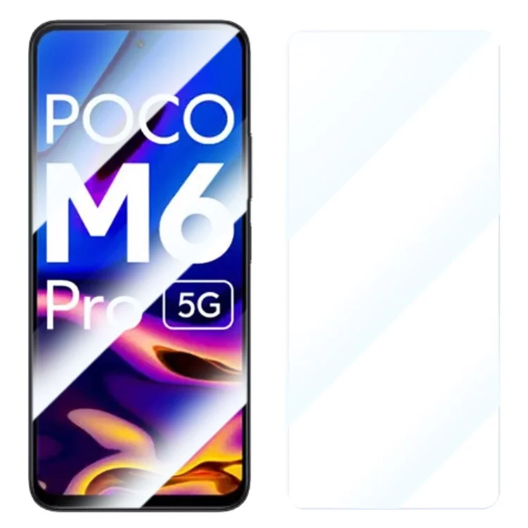 Защитное стекло для экрана Xiaomi Poco M6 Pro 5G / Redmi 12 5G (Global) RURIHAI, без пузырьков, 0,26 мм, прозрачная пленка