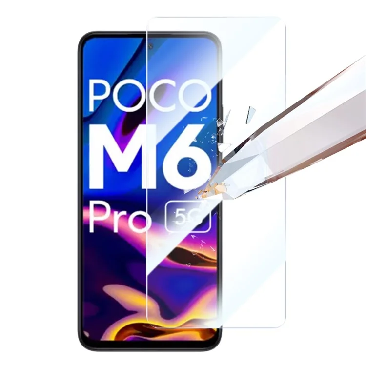 Защитное стекло для экрана Xiaomi Poco M6 Pro 5G / Redmi 12 5G (Global) RURIHAI, без пузырьков, 0,26 мм, прозрачная пленка