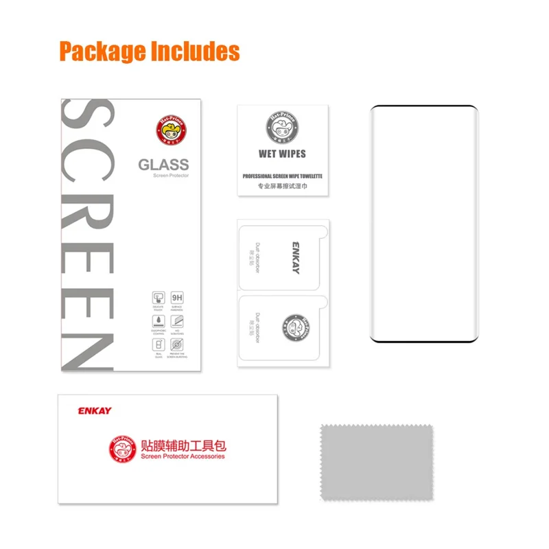 ENKAY HAT PRINCE For Oppo Find X6 Tempered Glass Screen Protector 3D Curved Crystal-Clear Film Support Fingerprint Unlock