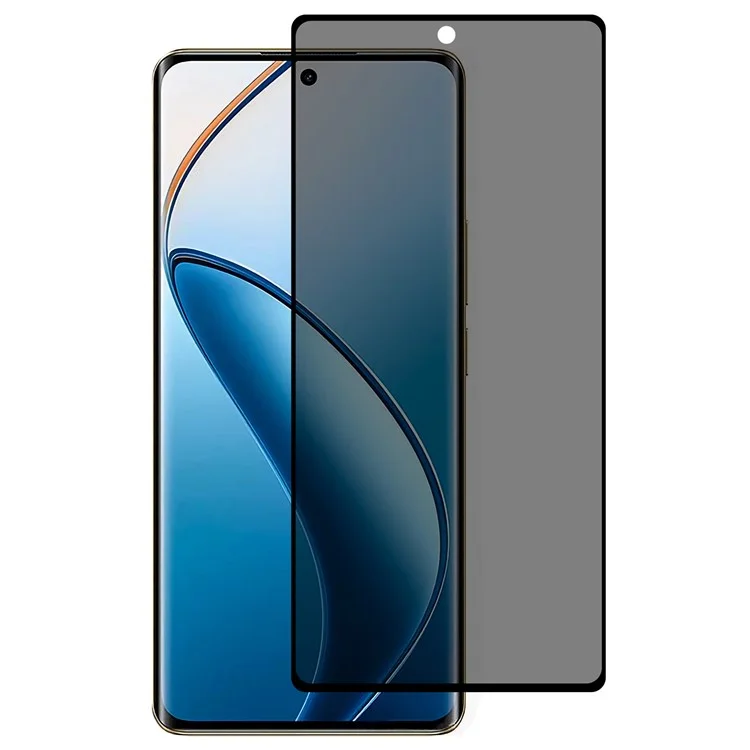 For Realme 12 Pro 5G / 12 Pro+ 5G Privacy Screen Protector Side Glue Tempered Glass Film Curved Edges