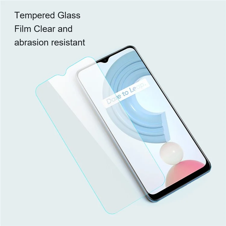 AMORUS Pour Realme 12 4G / 12+ 5G Protecteur d'écran Incassable 2,5D Film de verre haute teneur en aluminium et en silicium