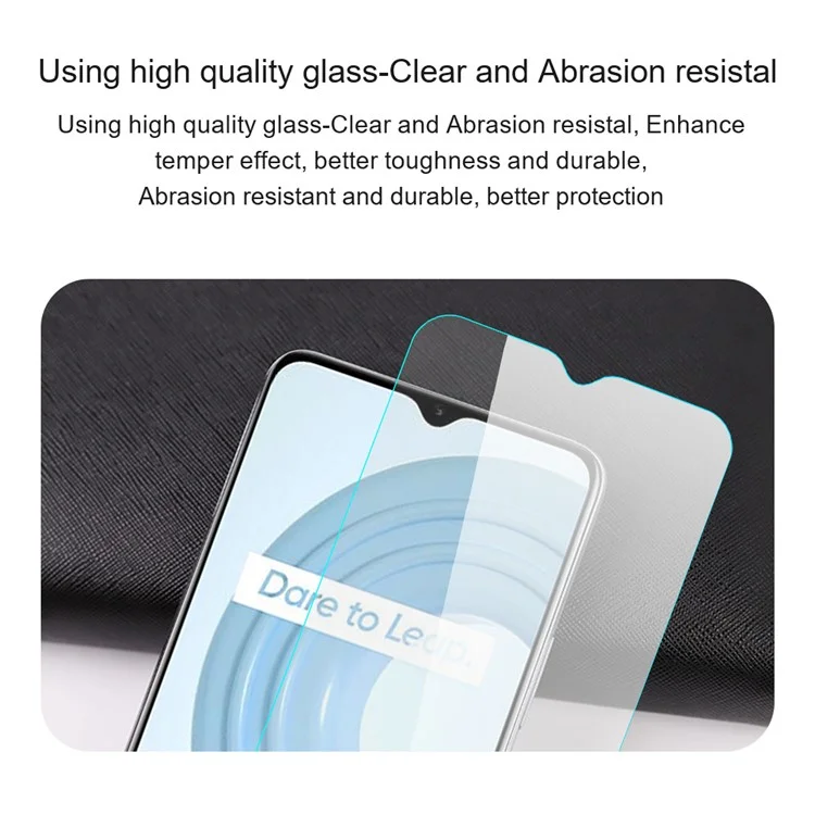 AMORUS Pour Realme 12 4G / 12+ 5G Protecteur d'écran Incassable 2,5D Film de verre haute teneur en aluminium et en silicium